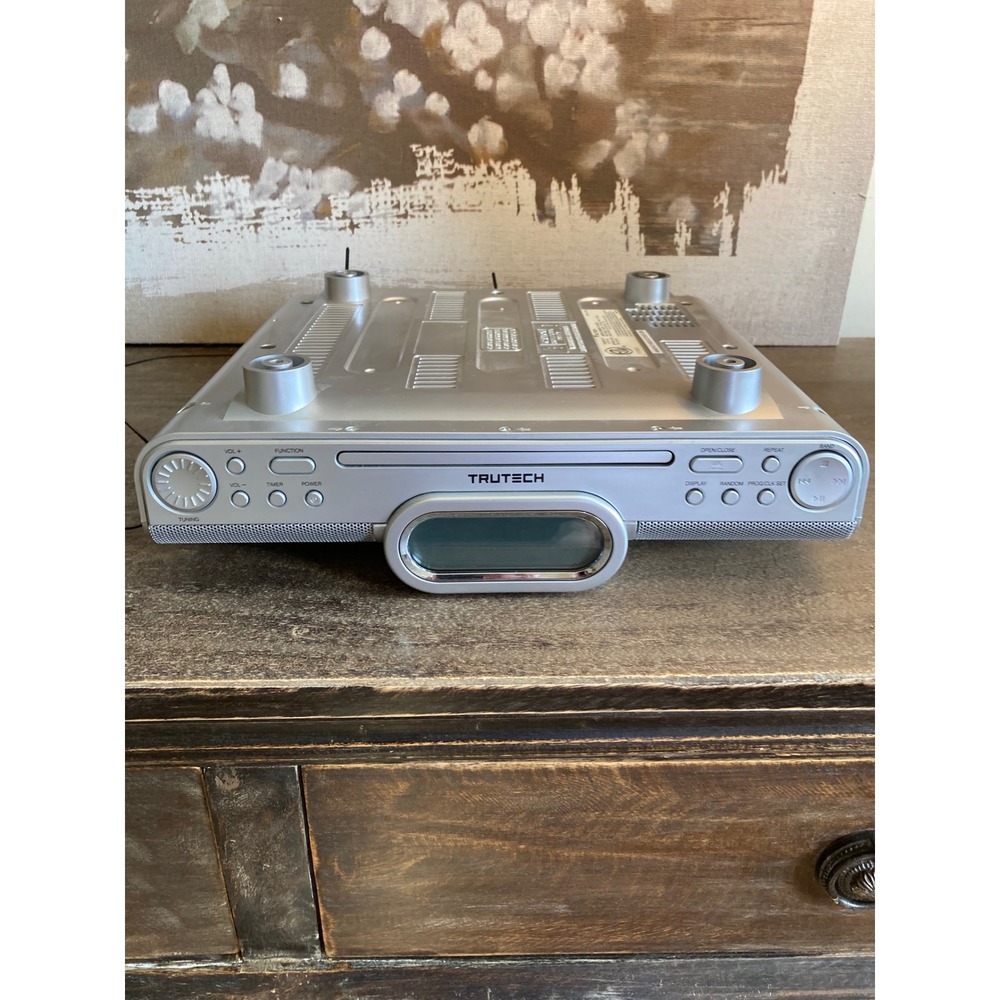 Trutech Under-Cabinet CD Radio KC308S Silver AM/FM Clock Timer Kitchen Audio